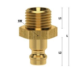 Ludecke, Cuplă rapidă mini tata Ludecke ESM_38_NA, DN 5, filet exterior G 3/8