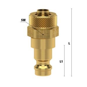 Ludecke, Cuplă rapidă mini tată | Ludecke ESM_4_SQ | DN 5 | furtun 4x6 mm | conector pneumatic montaj rapid