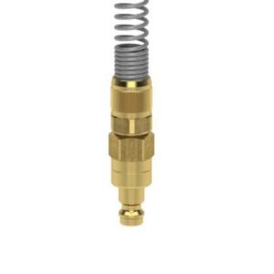 Ludecke, Cuplă rapidă mini tată Ludecke ESM_4_SQFAB, DN 5, piuliță + arc, furtun 4x6 mm, închidere dublă