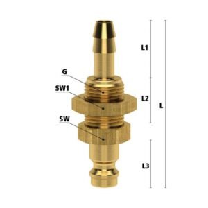 Ludecke, Cuplă rapidă mini Tata Ludecke ESM_4_SSV – DN 5, furtun 4 mm