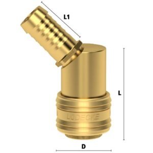 Ludecke, Cuplă rapidă standard mamă Ludecke ES_6_T-45, DN 7.2, pentru furtun 6 mm, 45°