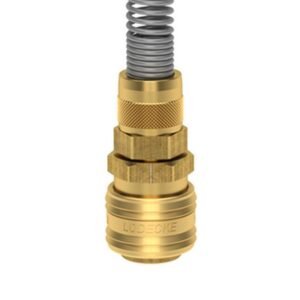Ludecke, Cuplă rapidă standard mamă Ludecke ES_6_TQF, DN 7.2, piuliță + arc pentru furtun 6x8 mm