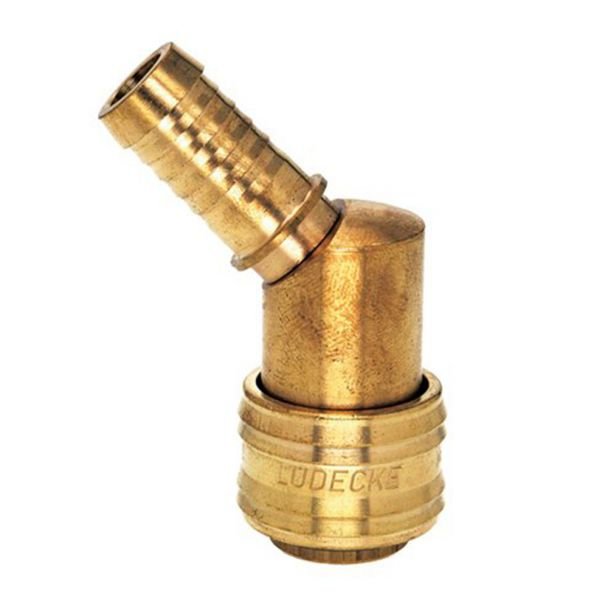 Ludecke, Cuplă rapidă standard mamă Ludecke ES_9_T-45, DN 7.2, furtun 9 mm, unghi 45°