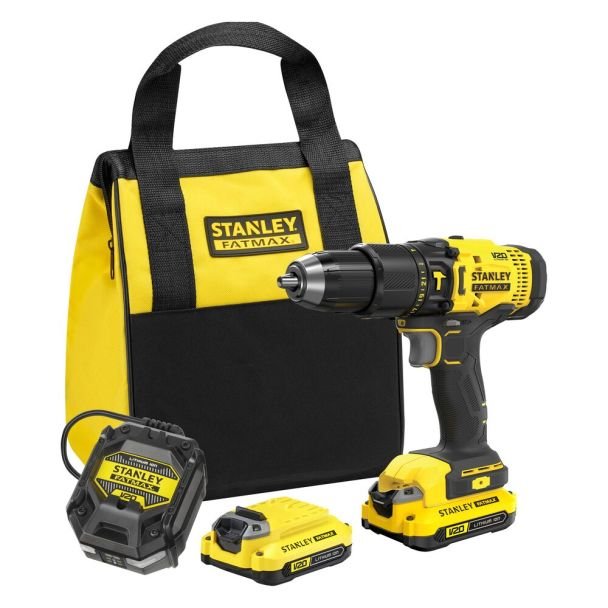 Mașină de găurit și înșurubat Stanley FatMax V20 SFMCD700C2S, kit 2 acumulatori 18 V/1,5 Ah, 50 Nm