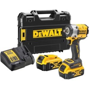 Mașină de înșurubat cu impact DeWalt DCF921P2T 1/2" cuplu maxim 406 Nm, 2x acumulatori 18V XR 5.0 Ah și încărcător în valiză TSTAK