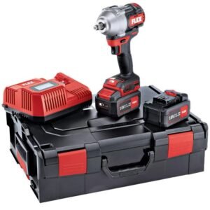 Mașină de înșurubat cu impact - Flex IW 1/2" 750 18.0-EC 5.0/Set - pătrat 1/2", cuplu maxim 750 Nm - 2x acumulatori 18 V 5.0 Ah + încărcător - valiză L-BOXX®
