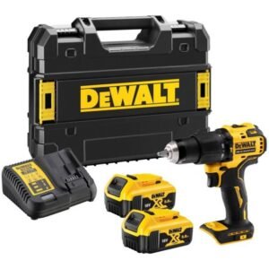 Mașină de înșurubat și găurit cu percuție DeWalt DCD709P2T, cuplu max. 65 Nm, 2x acumulatori XR 18V 5.0Ah, încărcător și valiză