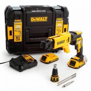Mașină de înșurubat pentru gips-carton DeWalt DCF620D2K 18V, 2 acumulatori 2.0Ah, încărcător, magazie șuruburi, valiză de transport