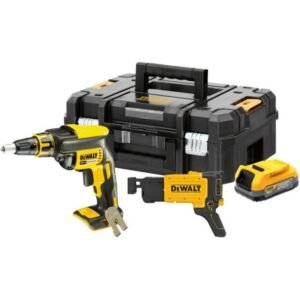 Mașină de înșurubat pentru gips-carton DeWalt DCF620E1K, 1 acumulator POWERSTACK 18V/1.7 Ah, magazie șuruburi și valiză de transport