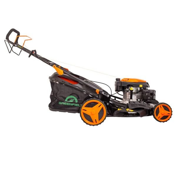 Mașină de tuns gazon autopropulsată Greenfield G-MTG531ARW-TX | Motor benzină 5.36 CP | Lățime de lucru 52.5 cm, 7 trepte de tăiere | Sac colector 67 L | Performanță puternică...