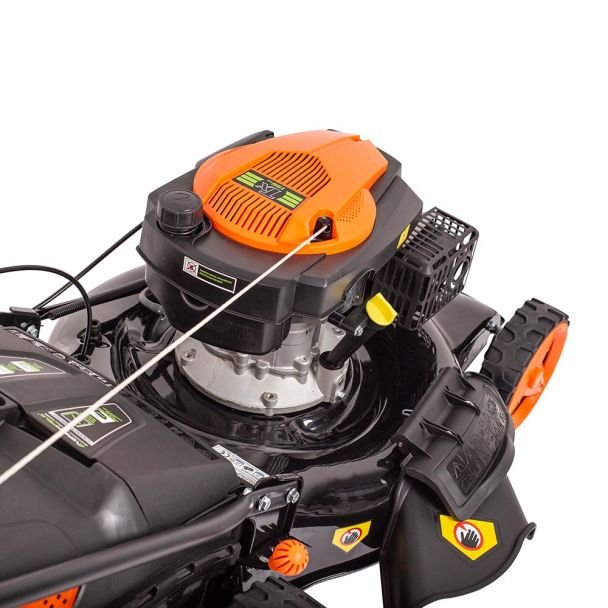 Mașină de tuns gazon autopropulsată Greenfield G-MTG531ARW-TX | Motor benzină 5.36 CP | Lățime de lucru 52.5 cm, 7 trepte de tăiere | Sac colector 67 L | Performanță puternică...