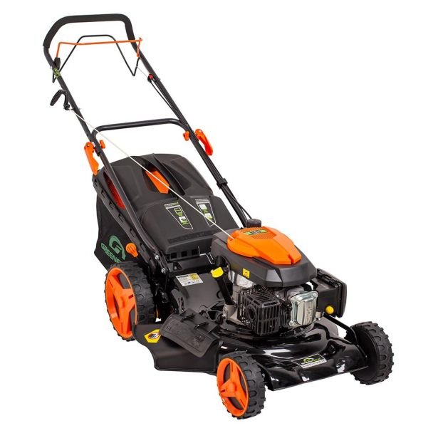 Mașină de tuns gazon autopropulsată Greenfield G-MTG531ARW-TX | Motor benzină 5.36 CP | Lățime de lucru 52.5 cm, 7 trepte de tăiere | Sac colector 67 L | Performanță puternică...