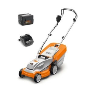 Mașină de tuns iarbă Stihl RMA 235.0 KIT | Lățime lucru 33 cm | Coș 30 L | Acumulator AK20 4.0 Ah + încărcător | Kit fără fir, compact și silențios pentru gazon mic/mediu