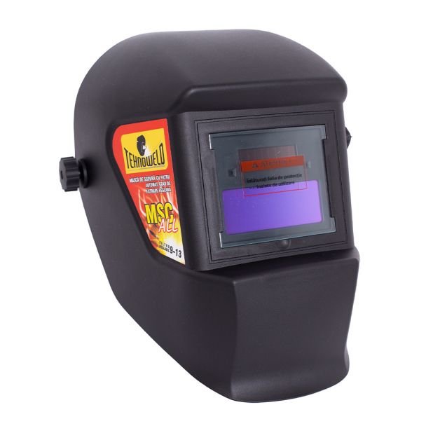 Masca de sudură automată Tehnoweld MSC-ALL, filtru reglabil DIN 9-13, protecție UV/IR și reglaj sensibilitate