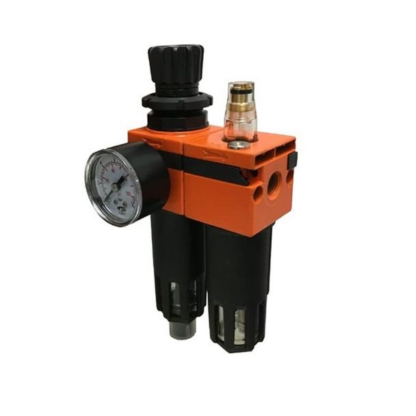 OMG, Grup complet tratare aer 2 elemente OMG 739FR+LM | Racord 3/4" – 18 bar | Filtru-regulator (FR) + lubrificator (LM) | Pentru sisteme pneumatice industriale | Montaj compact și...