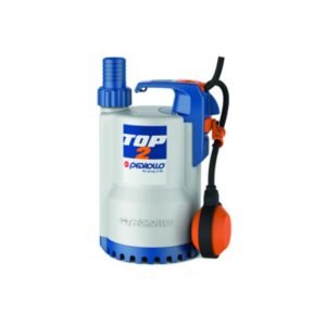 Pedrollo TOP2LA-10m — Electropompă submersibilă de drenaj pentru lichide corozive, 0.37 kW, 220 l/min, particule max. 10 mm, refulare 10 m