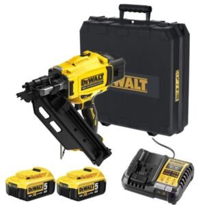 Pistol de bătut cuie DEWALT DCN930P2 | 2x acumulatori Li-Ion 18V 5.0Ah | Cuie Ø 2.8–3.3 mm, 50–90 mm | Funcționare fără compresor, performanță profesională | Kit complet pentru...