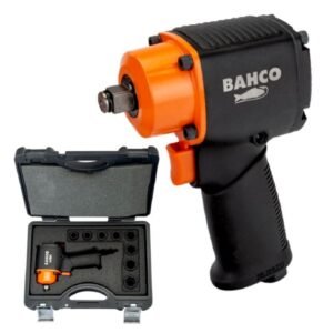 Pistol pneumatic de înșurubat cu impact Bahco BPC813, 1/2'' 678 Nm + set chei tubulare de impact în valiză de transport