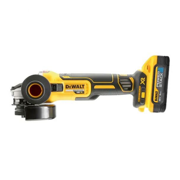 Polizor unghiular DeWalt DCG405H2T, 125 mm, cu 2 acumulatori POWERSTACK 18 V/5.0 Ah, încărcător și valiză de transport