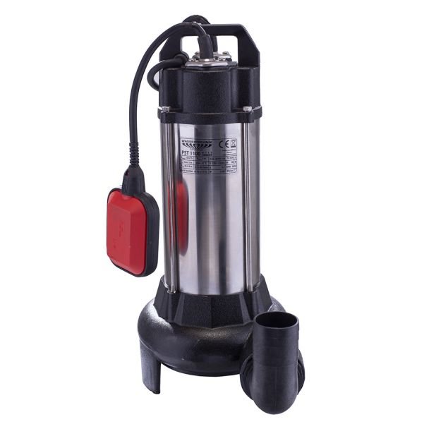 Pompa submersibilă cu tocător Wasserkonig PST1100 — 1100 W, debit 16000 l/h, refulare 9 m, particule max. 10 mm