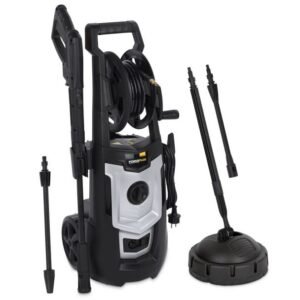 Powerplus POWXG90410 - aparat de spălat cu presiune - 1800 W, 140 bar - tambur, kit pentru terase - lance cu duză reglabilă, lance turbo
