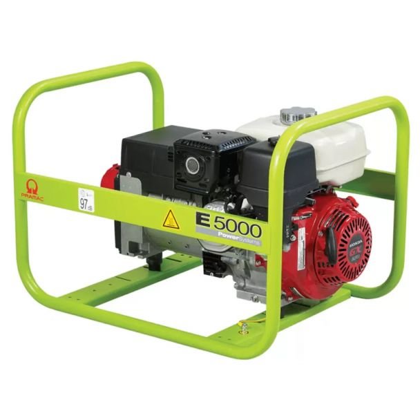 Pramac, Generator monofazat PRAMAC E5000 — putere maximă 4,6 kW, motor pe benzină HONDA, EURO V
