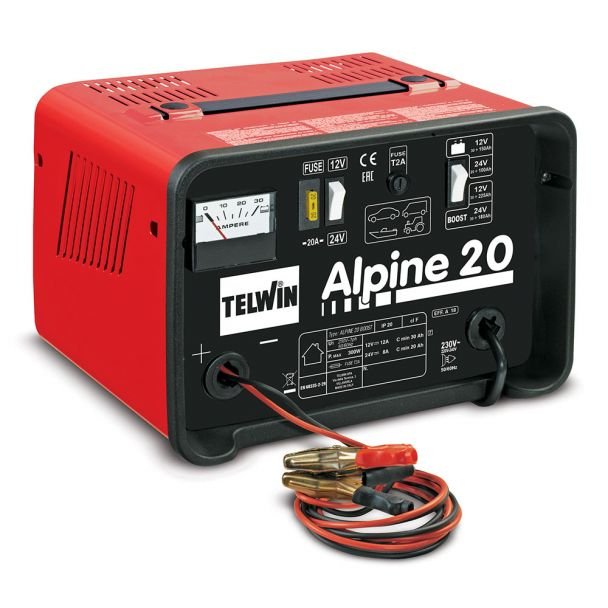 Redresor baterii Telwin ALPINE20BOOST | Încărcare 12/24 V | Pb / START‑STOP 30–225 Ah | Încărcare rapidă, funcție BOOST | Ideal pentru baterii auto