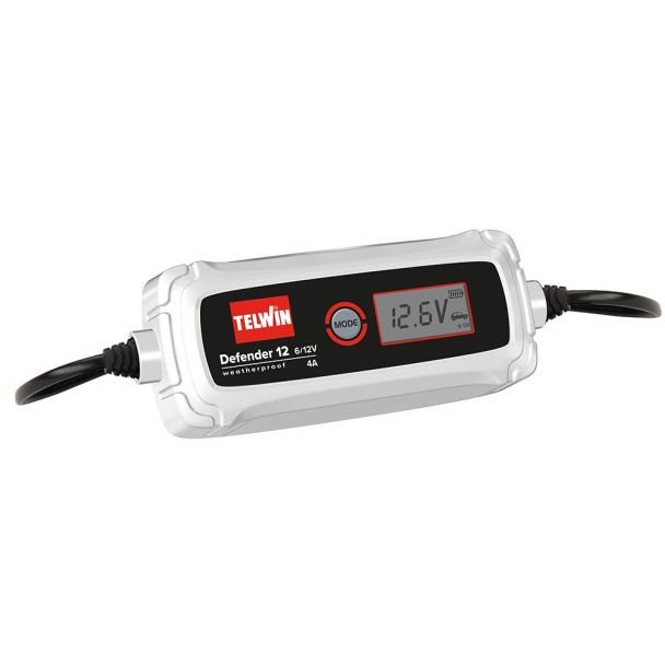 Redresor baterii Telwin DEFENDER12 | Încărcător inteligent multifuncțional | 6/12 V, 2-40 Ah | Compatibil Pb/GEL/AGM | Protecție polaritate inversă, încărcare și menținere