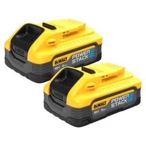 Set 2 acumulatori DeWalt DCBP518H2 - Li-Ion Powerstack 18V 5.0Ah - Compatibili scule DeWalt 18V - Durată lungă de viață - Încărcare rapidă