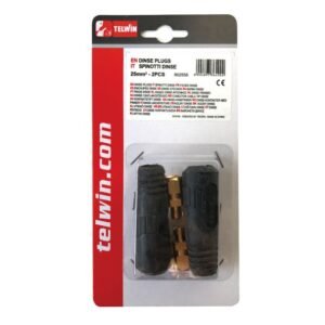 Set 2 cuple rapide tată sudură | Telwin 802558 | DINSE DX 25 mm | Conector sudură profesional | Cuplaj rezistent