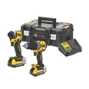 Set 2 mașini DeWalt DCK2050H2T - 2 acumulatori Powerstack 18V 5.0Ah, încărcător și valiză TSTAK