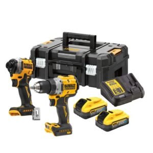 Set 2 mașini DeWalt DCK2051H2T – 2 acumulatori Powerstack 18V 5.0Ah, încărcător și valiză TSTAK