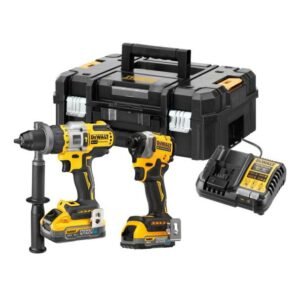 Set 2 mașini DeWalt DCK2052H1E1T, acumulator Powerstack 18V/1.7Ah + Powerstack 18V/5.0Ah, încărcător în valiză TSTAK