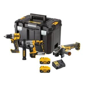 Set 3 mașini DeWalt DCK355P2T, 2 acumulatori XR 18V/5.0Ah și încărcător în valiză TSTAK VI