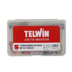 Set consumabile torță sudură Mig-Mag MT15 Telwin 804137 - piese consumabile complete - duze contact, duză gaz, izolator și capac reținere incluse - compatibil Telwin...