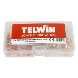Set consumabile torță tăiere cu plasmă Telwin 804108 | Electrozi, duze și capace de protecție | Tăiere precisă pentru oțel și inox | Compatibil cu echipamente de tăiere cu...