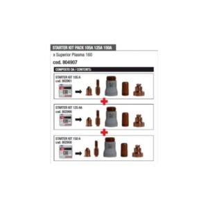 Set consumabile torță tăiere cu plasmă Telwin 804907 | Compatibil 105 A / 125 A / 150 A | Electrozi, duze și inele ghidaj – piese de schimb complete | Performanță și durată...