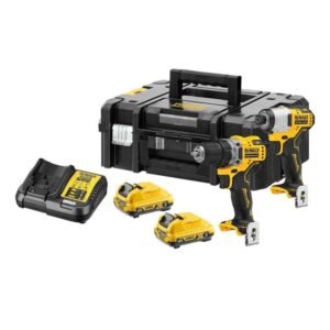 Set DeWALT DCK2101L2 – 2 mașini, 2 acumulatori XR 12V 3.0 Ah, încărcător și geantă textilă