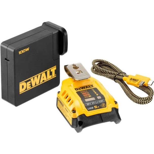 Set încărcare USB DEWALT DCB094K – pentru acumulatori Li‑Ion DEWALT 20V MAX și FLEXVOLT