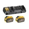 Set încărcător port dublu + 2 acumulatori DeWalt DCB132X2 Li‑Ion XR FlexVolt 6,0Ah (18/54V)