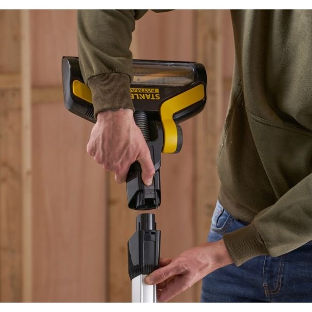 Stanley, Aspirator vertical Stanley FatMax V20 SFMCVS001D1, 1270 l/min, 1 acumulator Li‑Ion 18V / 2.0 Ah, încărcător inclus