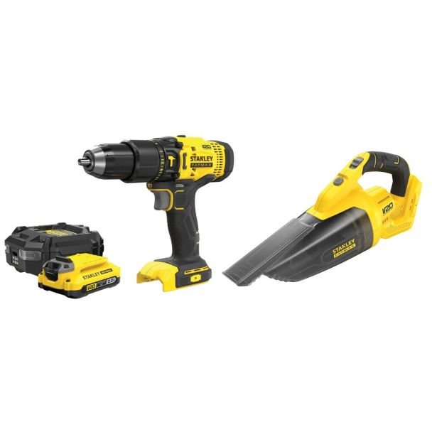 Stanley FatMax V20 SFMCK219D1 – Set combinat 2 scule electrice, 1 acumulator 18 V 2.0 Ah și încărcător
