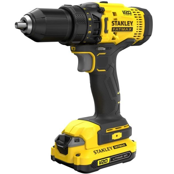 Stanley, Mașină de găurit și înșurubat Stanley FatMax V20 SFMCD700C2K, 2 acumulatori 18 V/1.5 Ah, 50 Nm, valiză de transport