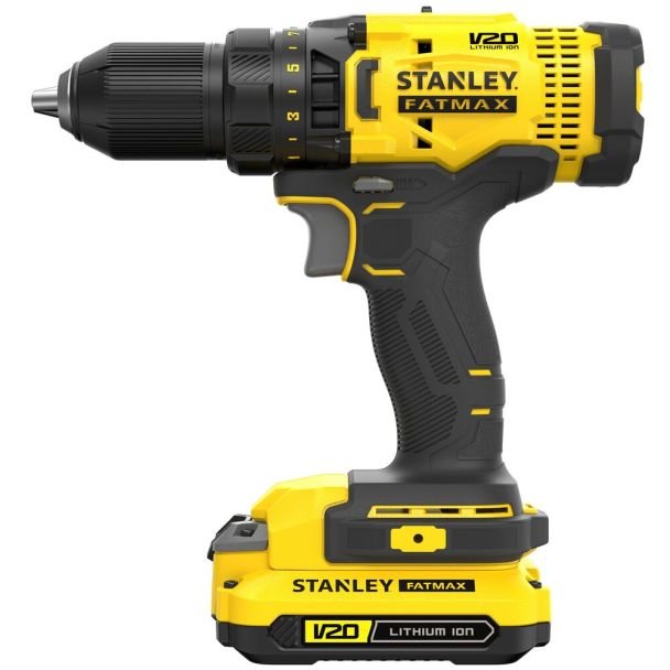 Stanley, Mașină de găurit și înșurubat Stanley FatMax V20 SFMCD700C2S, kit 2 acumulatori 18 V/1,5 Ah, 50 Nm
