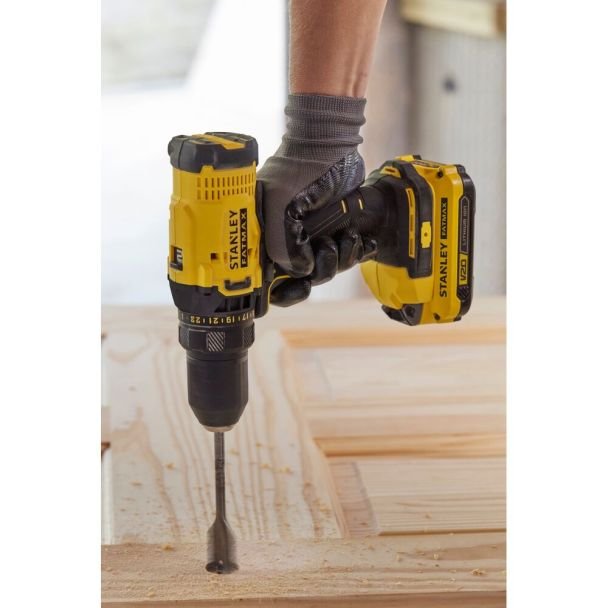 Stanley, Mașină de găurit și înșurubat Stanley FatMax V20 SFMCD700C2S, kit 2 acumulatori 18 V/1,5 Ah, 50 Nm