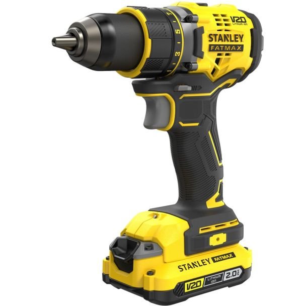 Stanley, Mașină de găurit și înșurubat Stanley FatMax V20 SFMCD720D2K – până la 80 Nm, 2x acumulatori 18V 2.0Ah, încărcător, valiză transport