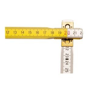 Stanley, Metru de tâmplărie Stanley 0-35-458, lemn vopsit alb-galben, 2 m x 15 mm — precizie profesională