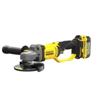 Stanley, Polizor unghiular Stanley SFMCG400M2K 125 mm | Kit 2 acumulatori 18V/4.0 Ah + încărcător | Valiză transport inclusă | Potrivit pentru șantier și atelier | Set profesional...