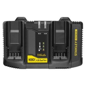 Stanley, Stanley FatMax V20 SFMCB24 - Încărcător rapid 2 porturi - 18V - 4A - Încărcare simultană baterii V20