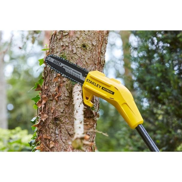 Stanley, Stanley SFMCPS620B | Drujbă cu tijă extensibilă | Compatibilă acumulator Li‑Ion 18 V | Bară 20 cm | Tăieri precise și manevrabilitate